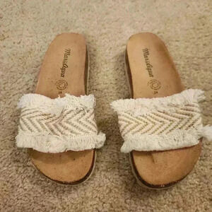 Mardelagua Bohemian Slide On Sandals Shoes Tan Beige Size 7